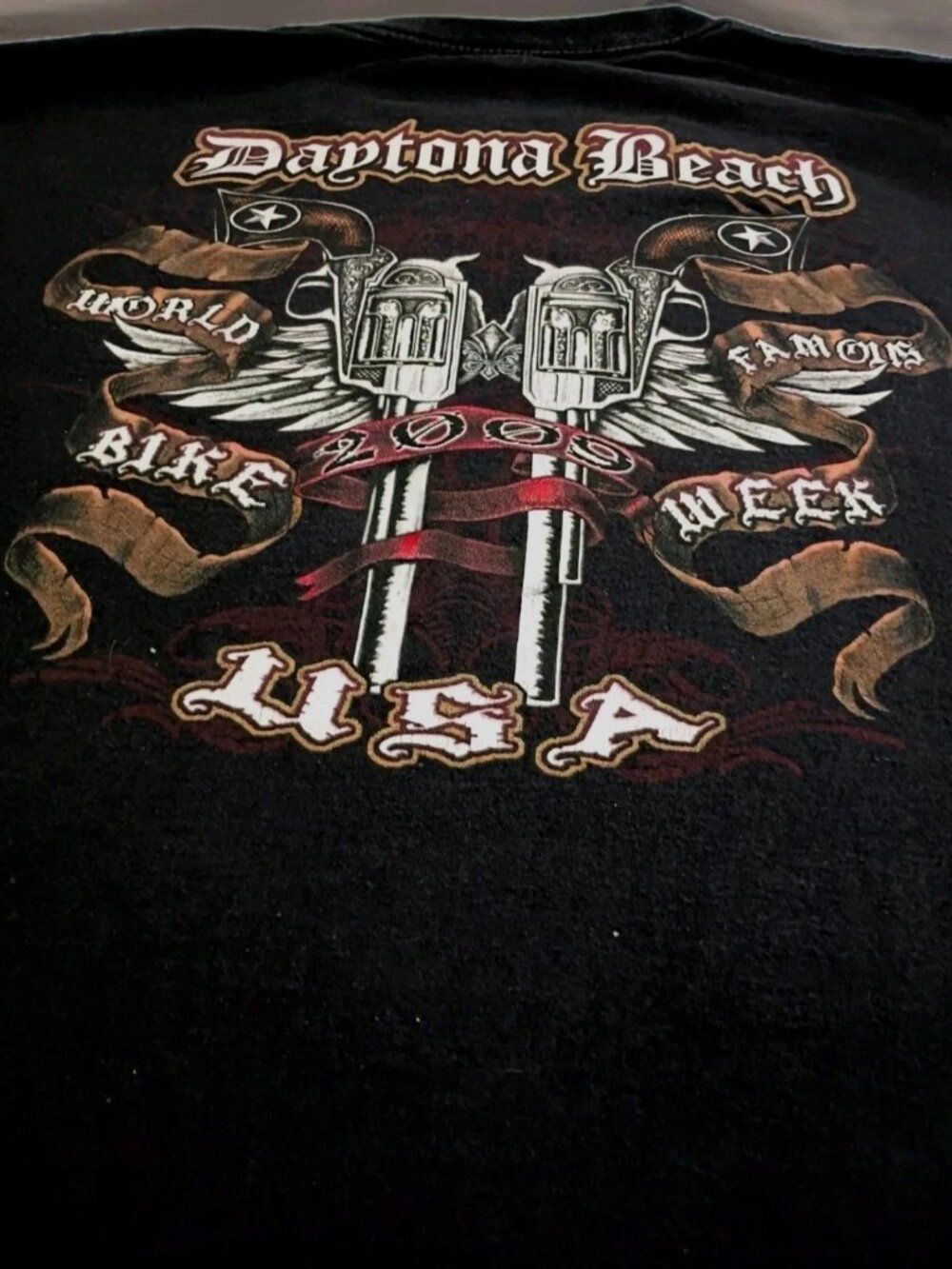 Men's Foot Locker Bike Week 2009 Daytona Beach Dual Graphic T-Shirt Black 4XL